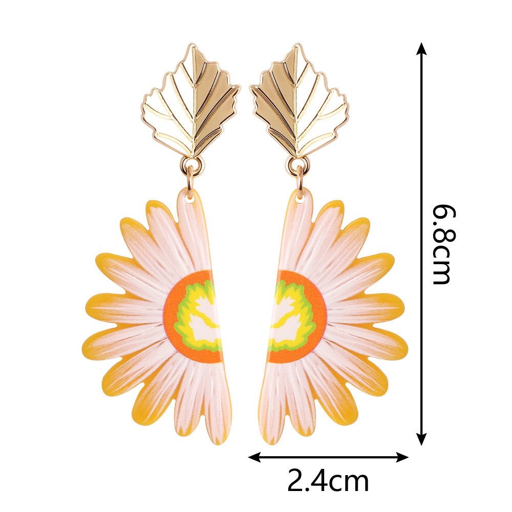 Wholesale Small Chrysanthemum Acrylic Earrings